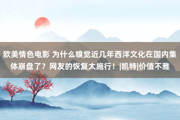 欧美情色电影 为什么嗅觉近几年西洋文化在国内集体崩盘了?网友的恢复太施行!|凯特|价值不雅